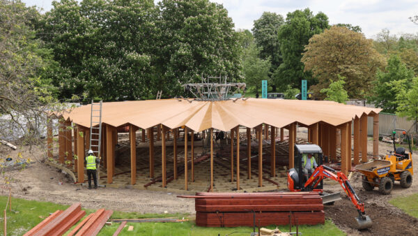 Construction of the Serpentine Pavilion 2023