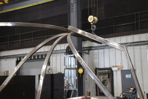Close up of steel frame