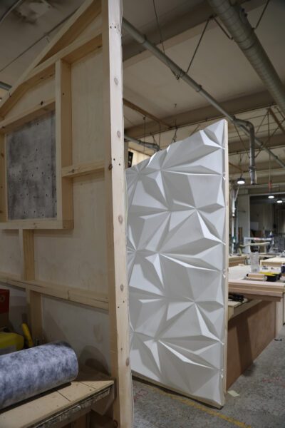 Craggy shaped vacuum formed panels