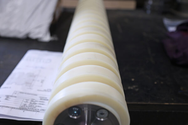 Image of nylon scroll drive after turning processing