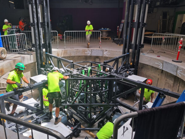 Photo of lift installation in progress on site in Dubai