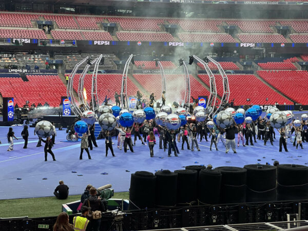 Photo of rehearsals for UEFA Champions League Final show