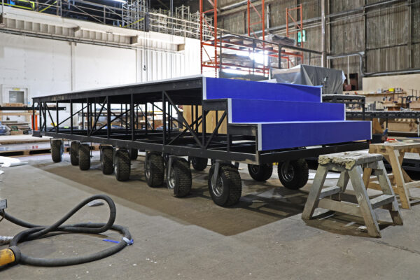 Photo of wheeled catwalk in workshop