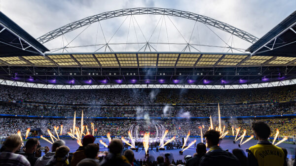 Photo of opening ceremony of UEFA Champions League Final at Wembley Stadium, London 2024
