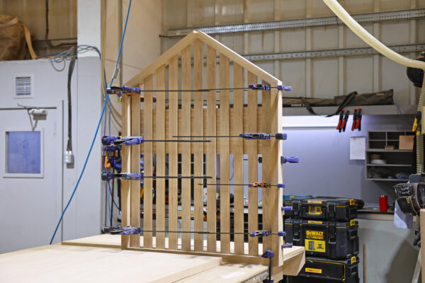 Photo of exhibition structure during build