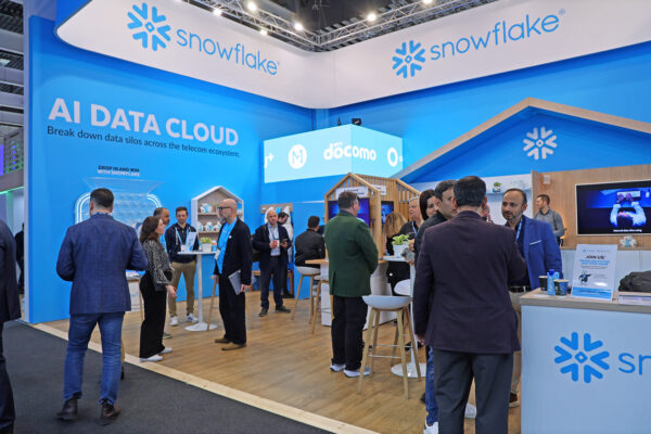 Photo of visitors on exhibition stand