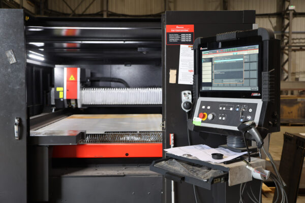 Photo of fibre laser plate cutting machine control and interior view