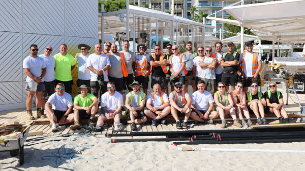 Team photo on the beach