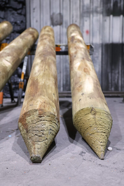 Photo of two timber posts