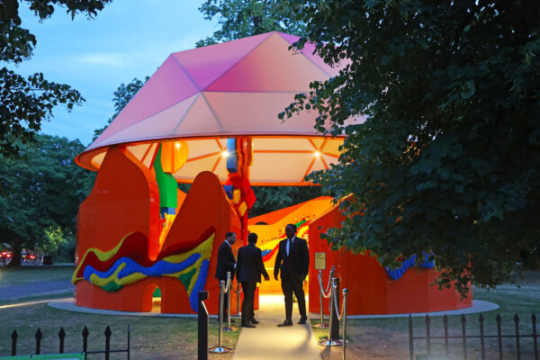 Photo of Play Pavilion at dusk