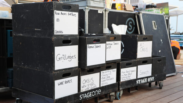 Collection of storage boxes stocked with kit needed