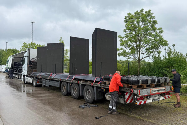 Photo of LED dollies loaded on a truck