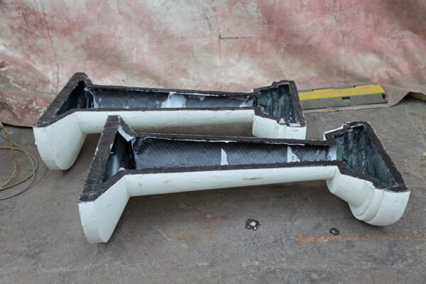 Photo of molds created to manufacture a GRP table base