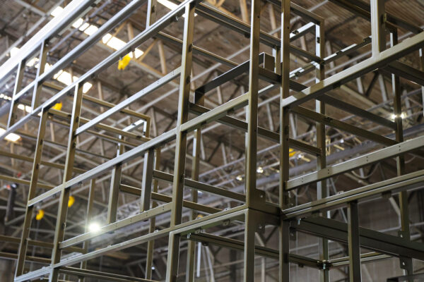 Close up photo of a metal stucture