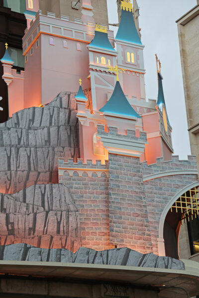 Photo of a store facade in the design of a fairytale castle