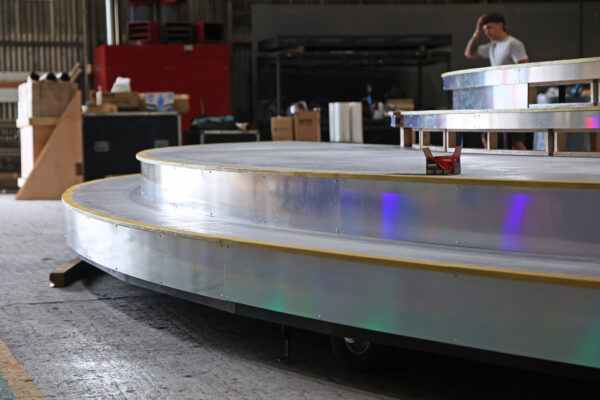 Image of a section of a tiered stage set